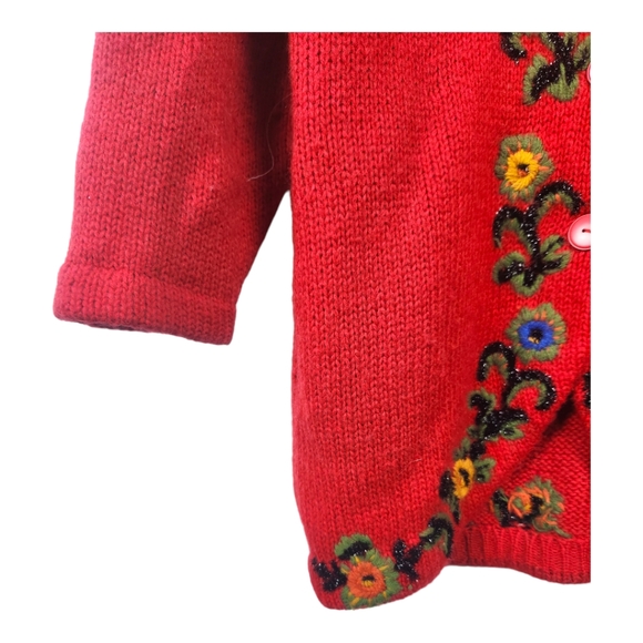 Vintage Cervelle Longline Embellished Shawl Neck Knit Button Front Cardigan - Picture 5 of 11